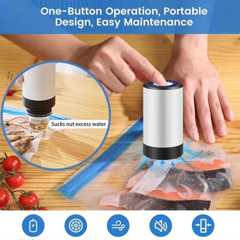 Selladora al Vacío VacuPreserve™ Mantén tus alimentos frescos🥩🥗