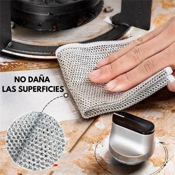 Paños para fregar de acero inoxidable potentes y duraderos