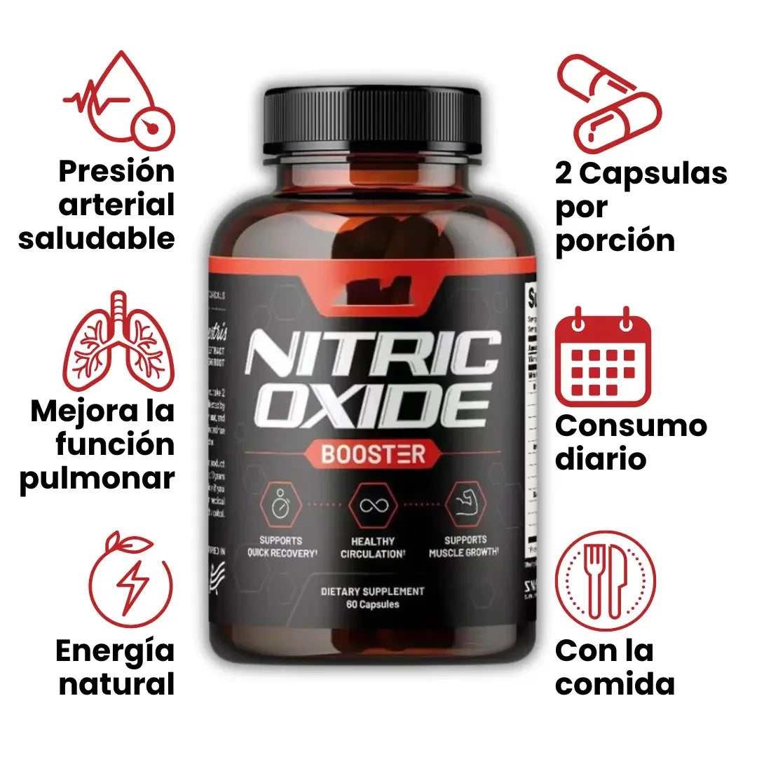 Óxido Nítrico Promax™💪 Rendimiento, energía y salud masculina🔥 (60 cápsulas)