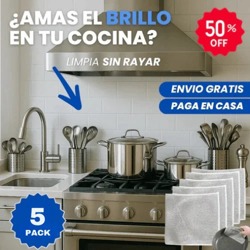 Paños para fregar de acero inoxidable potentes y duraderos