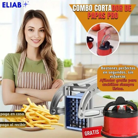 Combo Cortador de papas Pro™ de acero inoxidable