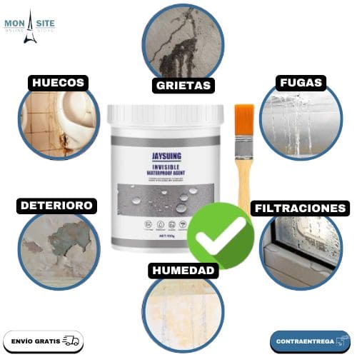 PEGAMENTO SELLADOR IMPERMEABLE TRANSPARENTE 500g+ UN REGALO 🎁