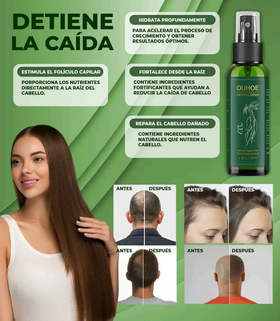 Spray Crecimiento Capilar Ouhoe 🎁PROMOCION 2 X 1 lleva uno gratis
